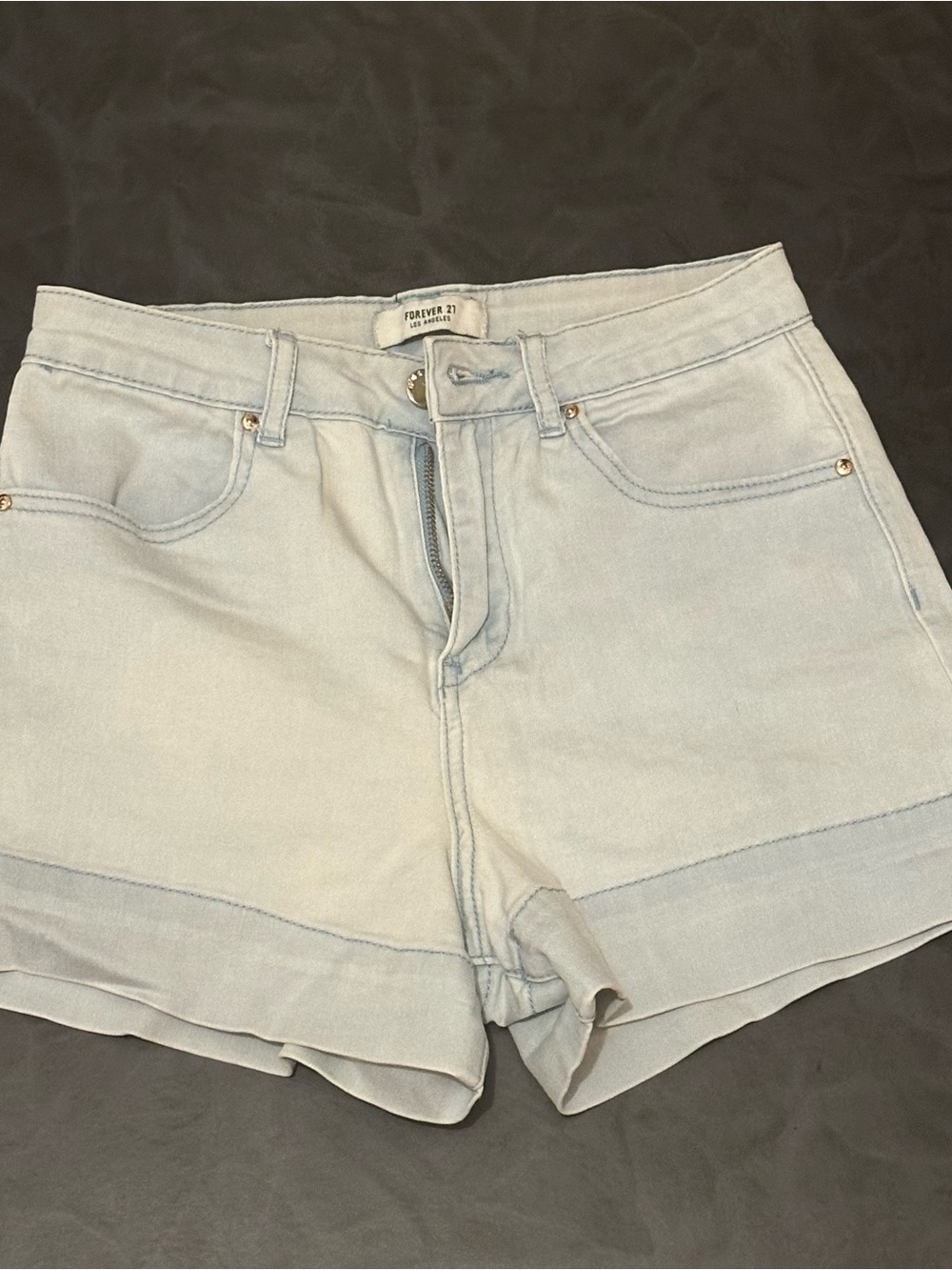 Forever 21 Pale Blue High-Rise Denim Shorts